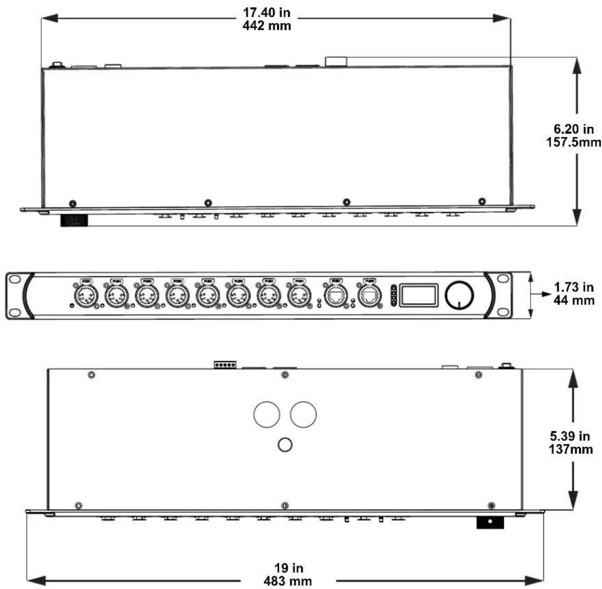 Chauvet NETX II - Afmetingen van het product - 1