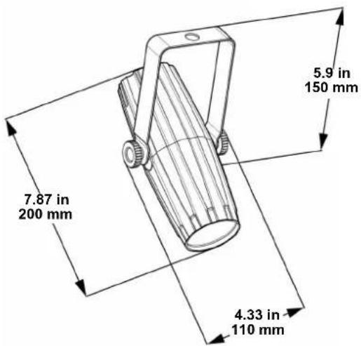 Chauvet LED Pinspot 2 - Product Dimensions - 1
