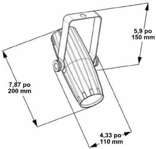Chauvet LED Pinspot 2 - Dimensions de l'appareil - 1