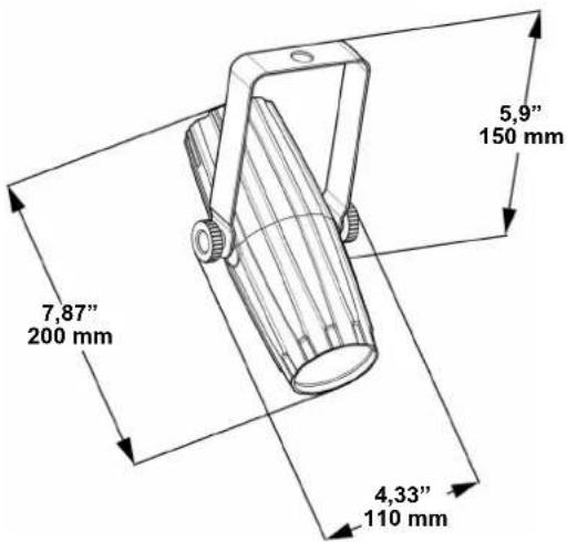 Chauvet LED Pinspot 2 - Product Dimensions - 1