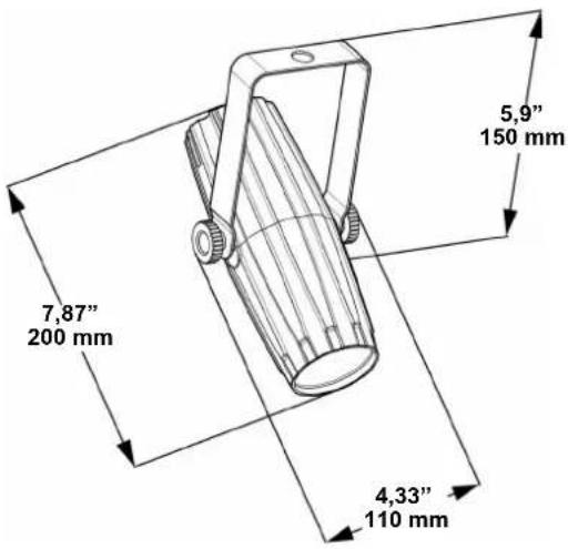 Chauvet LED Pinspot 2 - Product Dimensions - 1