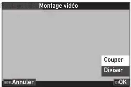 Montage vidéo Couper Diviser Annuler OK