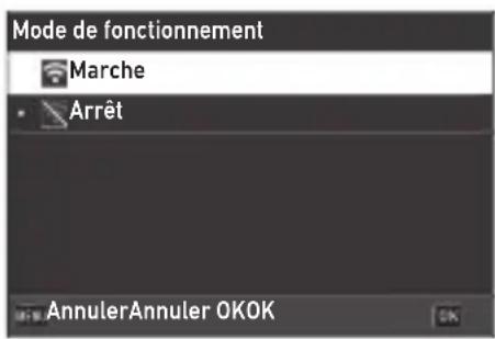 Mode de fonctionnement Marche Arrêt AnnulerAnnuler OKOK