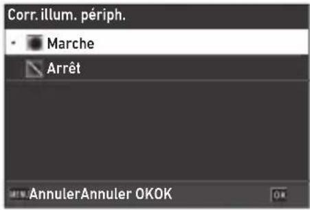 Corr. illum. périph. • Marche Arrêt AnnulerAnnuler OKOK