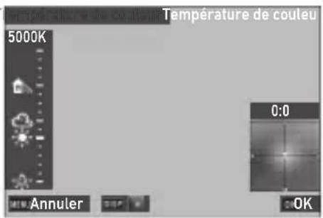 Température de couleur 5000K 0:0 Annuler OK