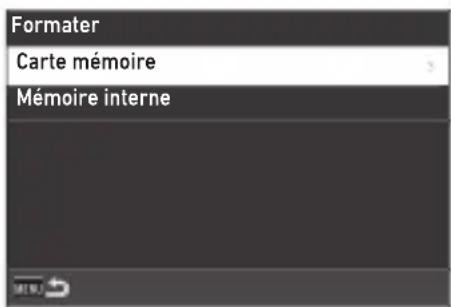 Formater Carte mémoire Mémoire interne