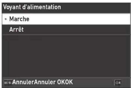 Voyant d'alimentation • Marche Arrêt AnnulerAnnuler OKOK