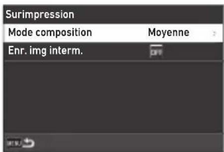 Surimpression Mode composition Moyenne Enr. img interm.