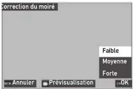 Correction du moiré Faible Moyenne Forte Annuler Prévisualisation OK