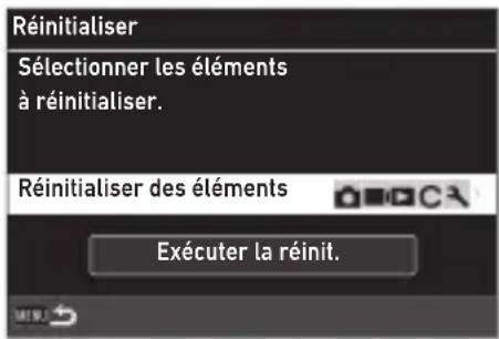 Réinitialiser Sélectionner les éléments à réinitialiser. Réinitialiser des éléments Exécuter la réinit.