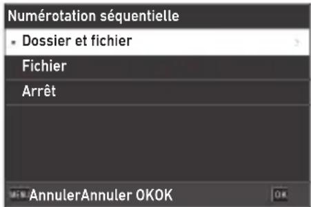 Numérotonation séquentielle • Dossier et fichier Fichier Arrêt AnnulerAnnuler OKOK