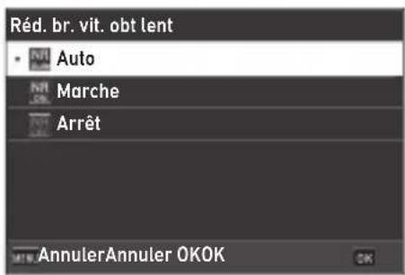 Réd. br. vit. obt lent Auto Marche Arrêt AnnulerAnnuler OKOK