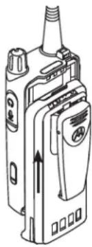 MOTOROLA MOTOTRBO CP100d - Attaching the Battery - 1