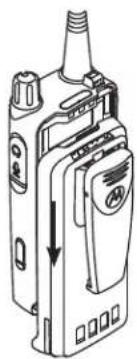 MOTOROLA MOTOTRBO CP100d - : Loquet de la batterie - 1