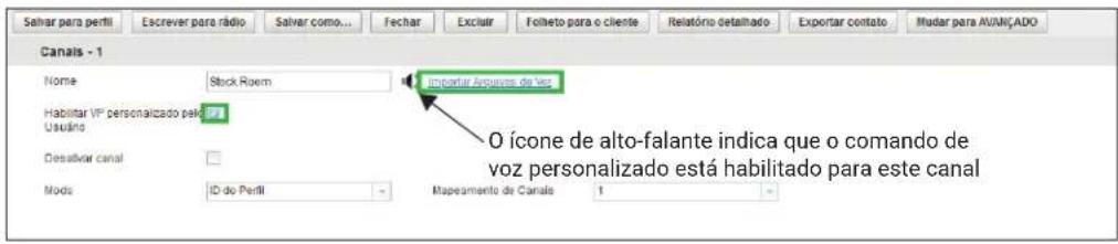 Sahar para perfil Escrever para rádio Sahar como... Fechar Excluir Folheto para o cliente Relatório detalhado Exportar contato Mudar para AVIMIÇADO Canais - 1 Nome Stock Room Importar Apoussos de Kosovo Habilitar VP personalizado pelo Usutino O ícone de alto-falante indica que o comando de voz personalizado está habilitado para este canal Desalvar canal Modo ID do Perfil Mapeamento de Canais 1