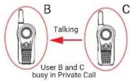 B Talking C User B and C busy in Private Call