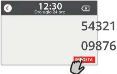 12:30 Orologio 24 ore 54321 09876 IMPOSTA