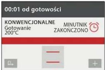 00:01 od gotowości KONWENCJONALNE Gotowanie 200°C MINUTNIK ZAKOŃCZONO + - +