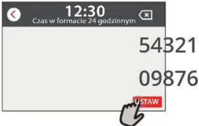 12:30 Czas w formacie 24 godzinnym 54321 09876 USTAW