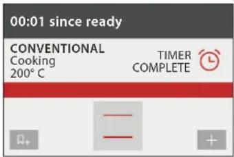 00:01 since ready CONVENTIONAL Cooking 200°C TIMER COMPLETE +