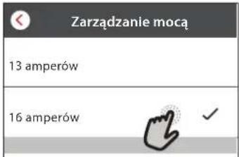 Zarządzanie mocą 13 amperów 16 amperów