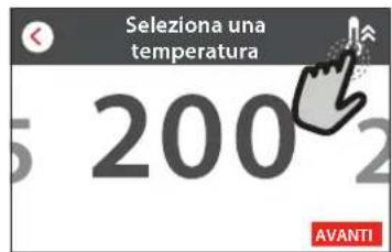 Seleziona una temperatura 5 200 2 AVANTI
