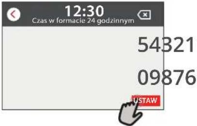 12:30 Czas w formacie 24 godzinnym 54321 09876 USTAW