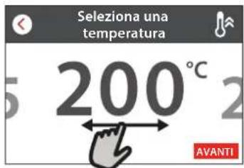 Seleziona una temperatura 5 200°C AVANTI