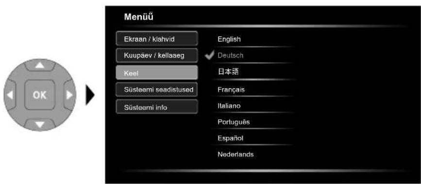 Laserliner VideoFlex HD Micro - Seadistusrežiim: Keele muutmine (EN, DE, JP, FR, IT, PT, ES, NL) - 1