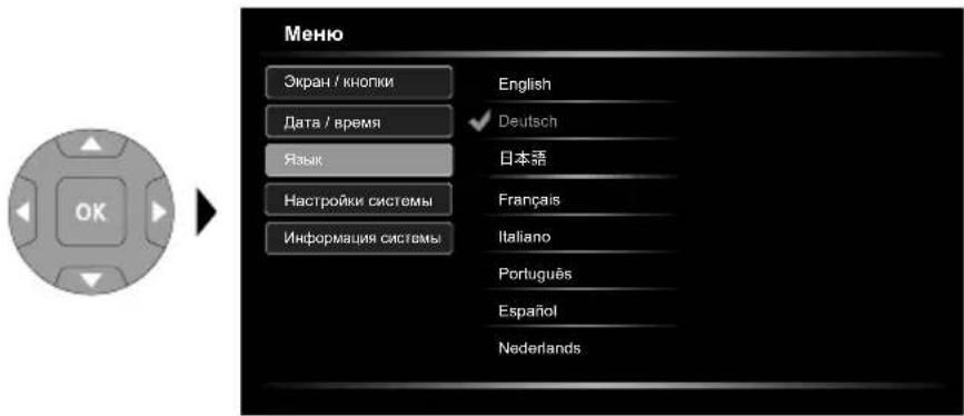 Laserliner VideoFlex HD Micro - Режим настройки: Изменение языка (EN, DE, JP, FR, IT, PT, ES, NL) - 1