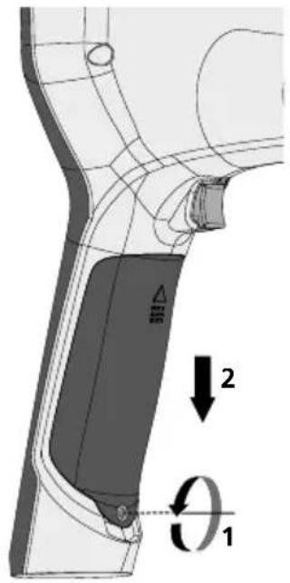Laserliner VideoInspector 3D - Wechseln des Akkus - 1