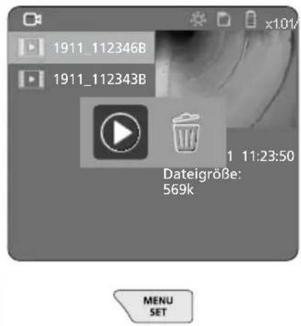 Laserliner VideoInspector 3D - b. Slette opptak - 3