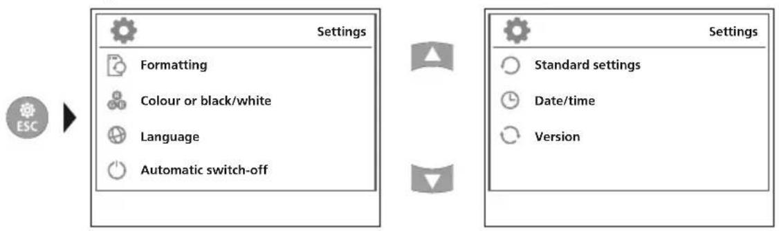 Laserliner VideoFlex G4 Ultra - Settings mode - 1