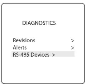 POLARIS PAC - INSTALL SETTINGS>DIAGNOSTICS>RS-485 DEVICES - 1