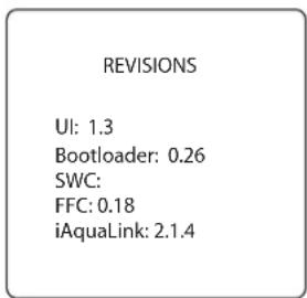 POLARIS PAC - INSTALL SETTINGS>DIAGNOSTICS>REVISIONS - 3