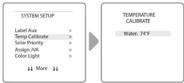 POLARIS PAC - INSTALL SETTINGS>TEMP CALIBRATE - 1