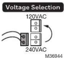 Voltage Selection 120VAC 240VAC M36944