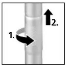 Laserliner RollPilot Mini - ② Teleskooppivarren pidentäminen - 1