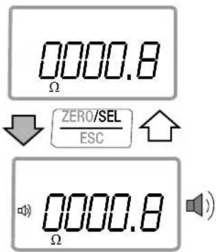 0.000.8 Ω ZERO/SEL ESC 0.000.8 Ω