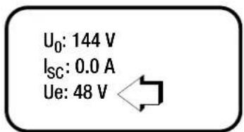 U₀: 144 V Iₛ꜀: 0.0 A Ue: 48 V