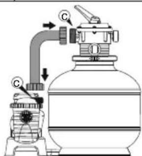 Diagram of a chemical reactor with labeled components and flow direction arrows