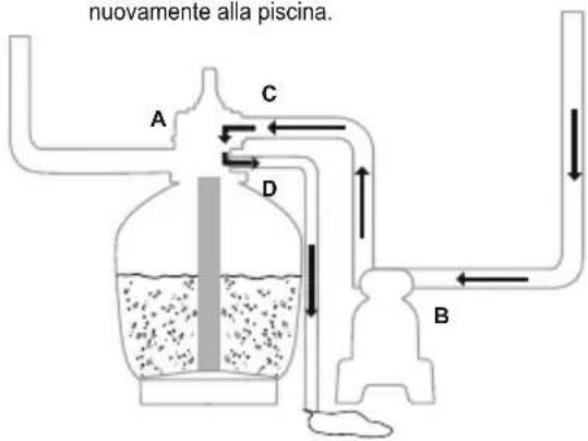 nuovamente alla piscina. A C D B