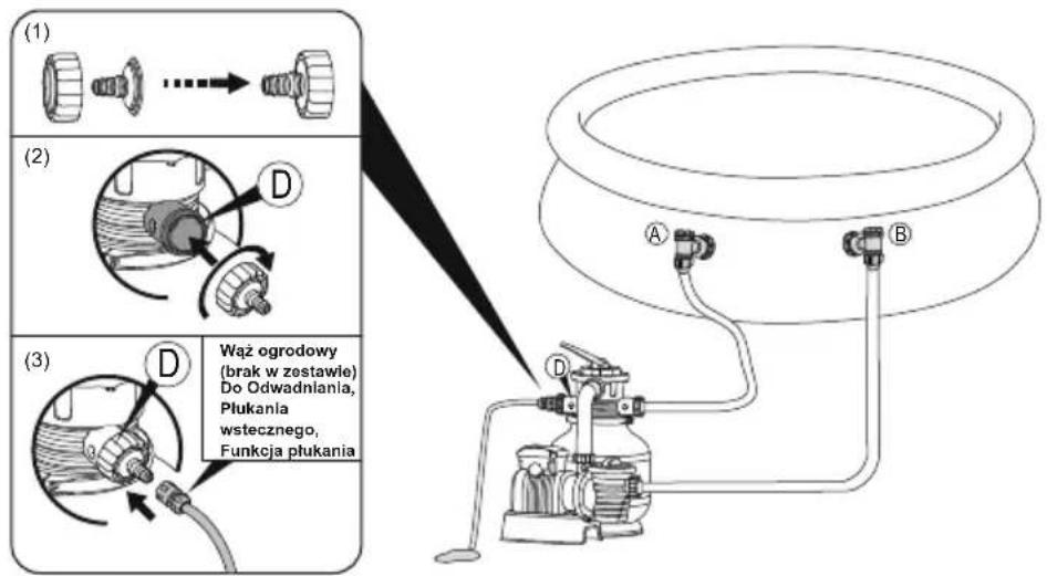Technical diagram of a cylindrical tank with labeled components and directional arrows indicating flow or movement.
