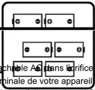 achable AC dans l'orifice minale de votre appareil