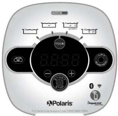 POWER SITPAT 30 MODE 0.0:0.0 START STOP OFF WATER iAquaLink COTEN Polaris® For technical support call H800-869-7553