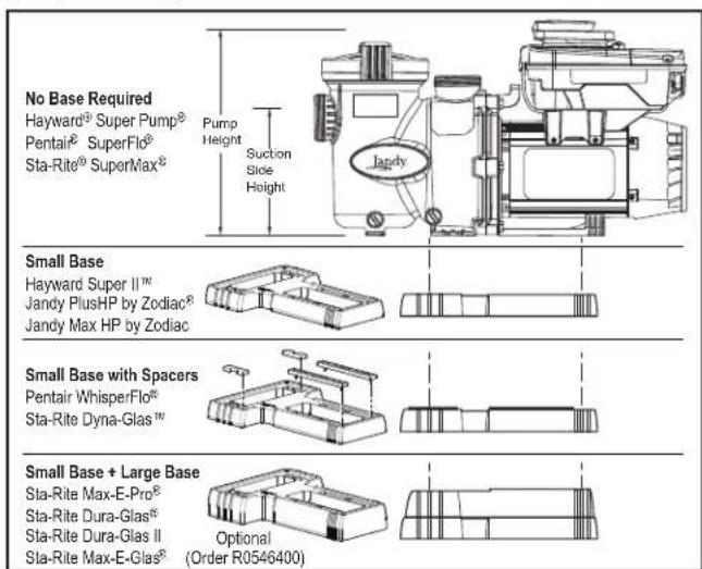 Jandy VS FloPro - Adjustable Bases VSFHP Models - 1