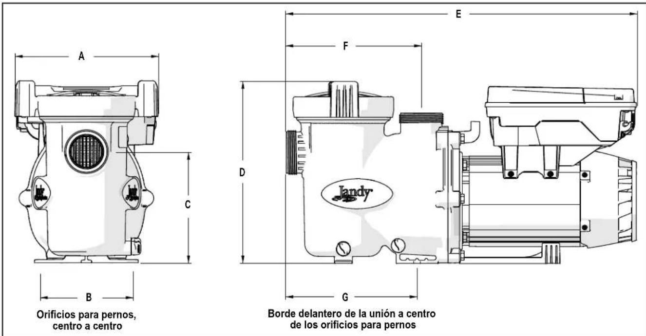 Jandy VSSHP220DV2A - Dimensiones del producto - 1