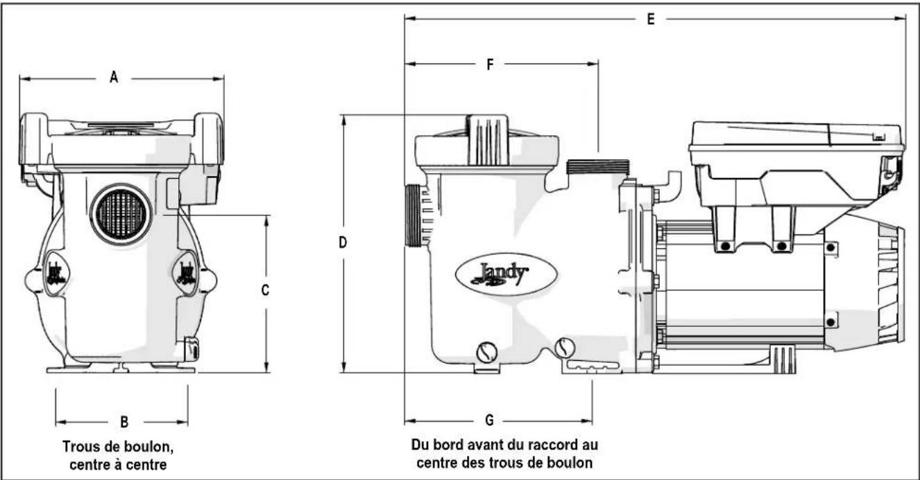 Jandy VSSHP220DV2A - Dimensions du produit - 1