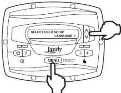 Jandy JEPR - Sélection de la langue - 1