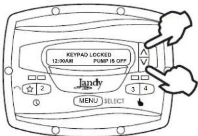 Jandy JEPR - Bloqueo del teclado - 1